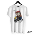 خرید تی شرت گربه موتور سوار