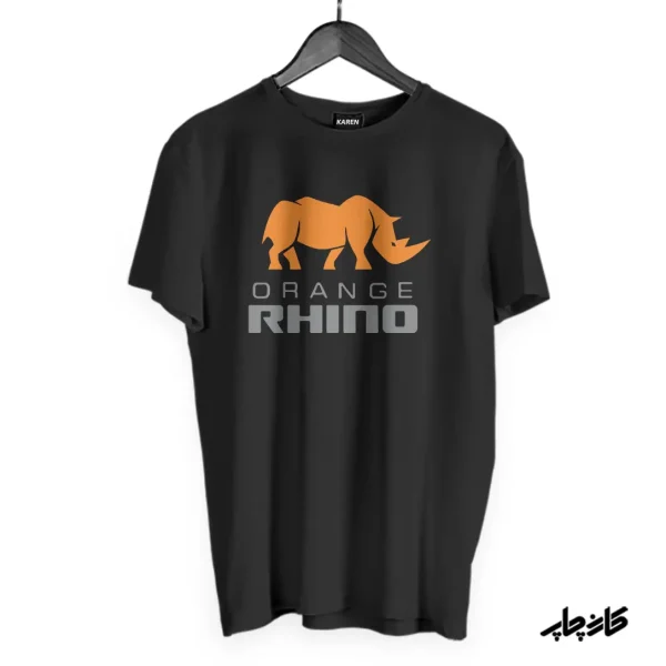 تیشرت مشکی کرگدن نارنجی orange rhino