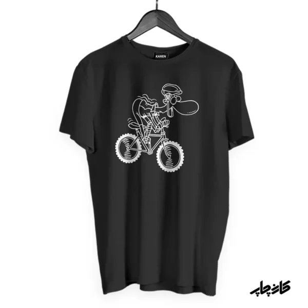 تیشرت مشکی دوچرخه سوار کارتونی