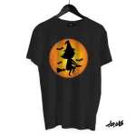 خرید تیشرت مشکی هالووین جادوگر پرنده