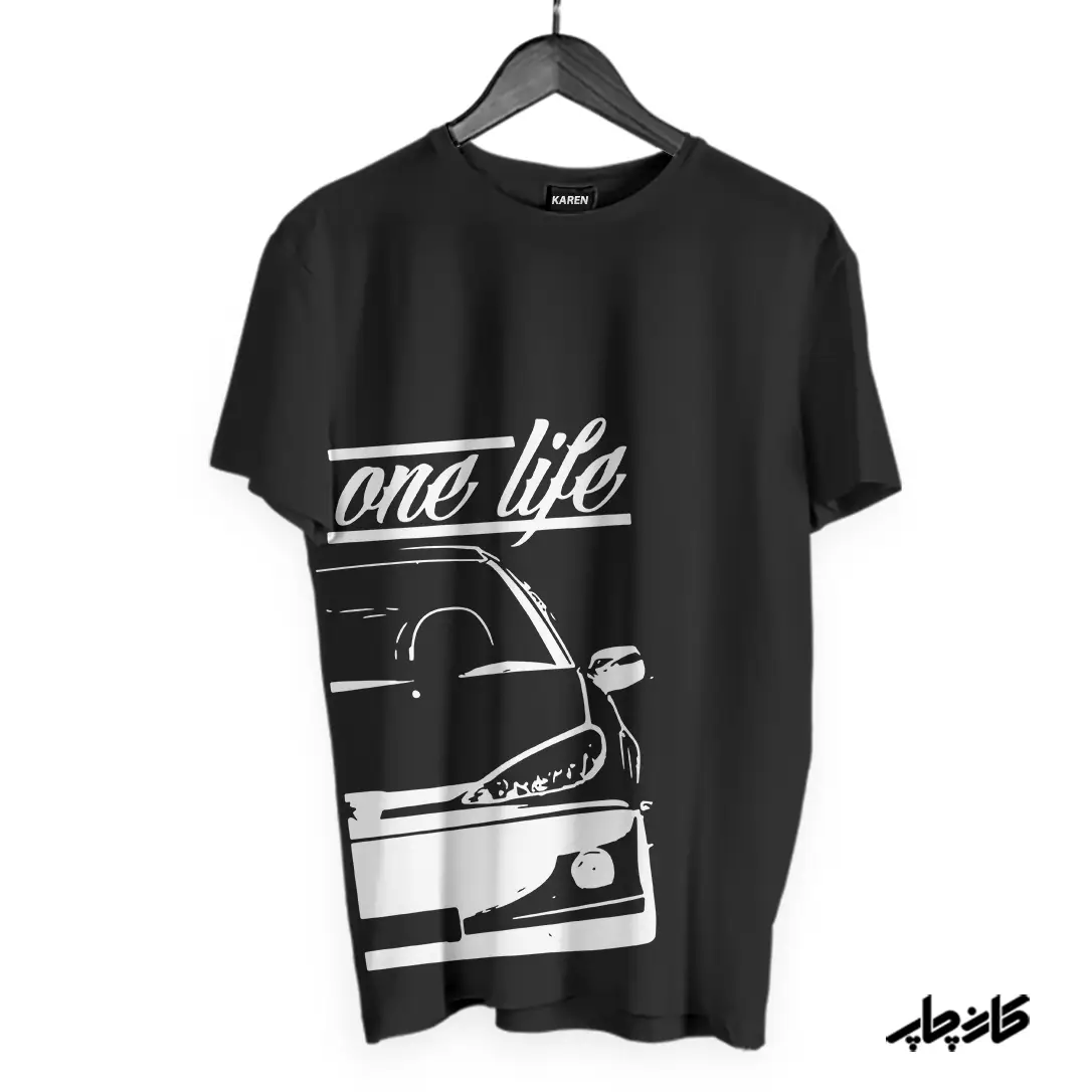 چاپ روی تیشرت مشکی پژو 206