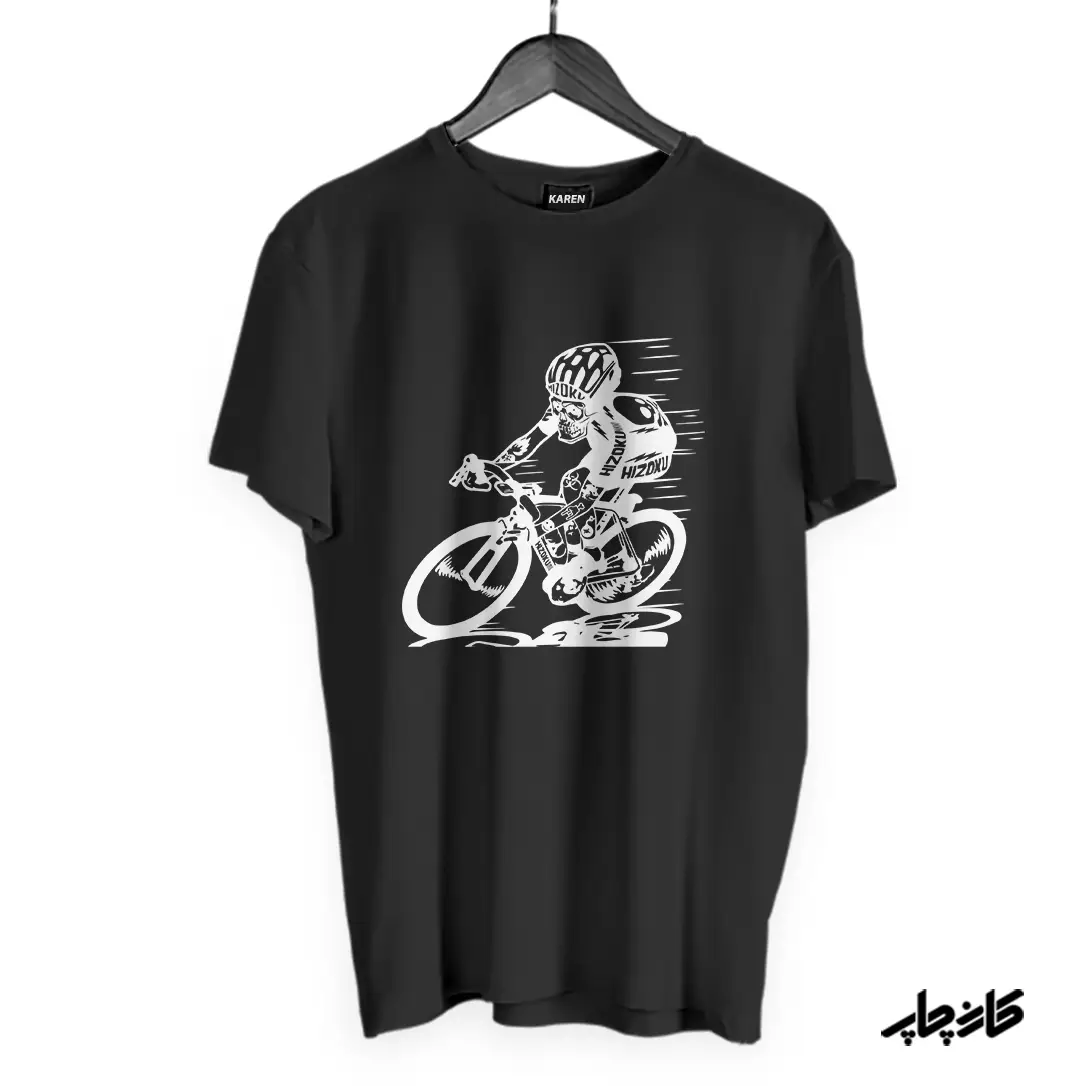 تیشرت مشکی اسکلت دوچرخه سوار