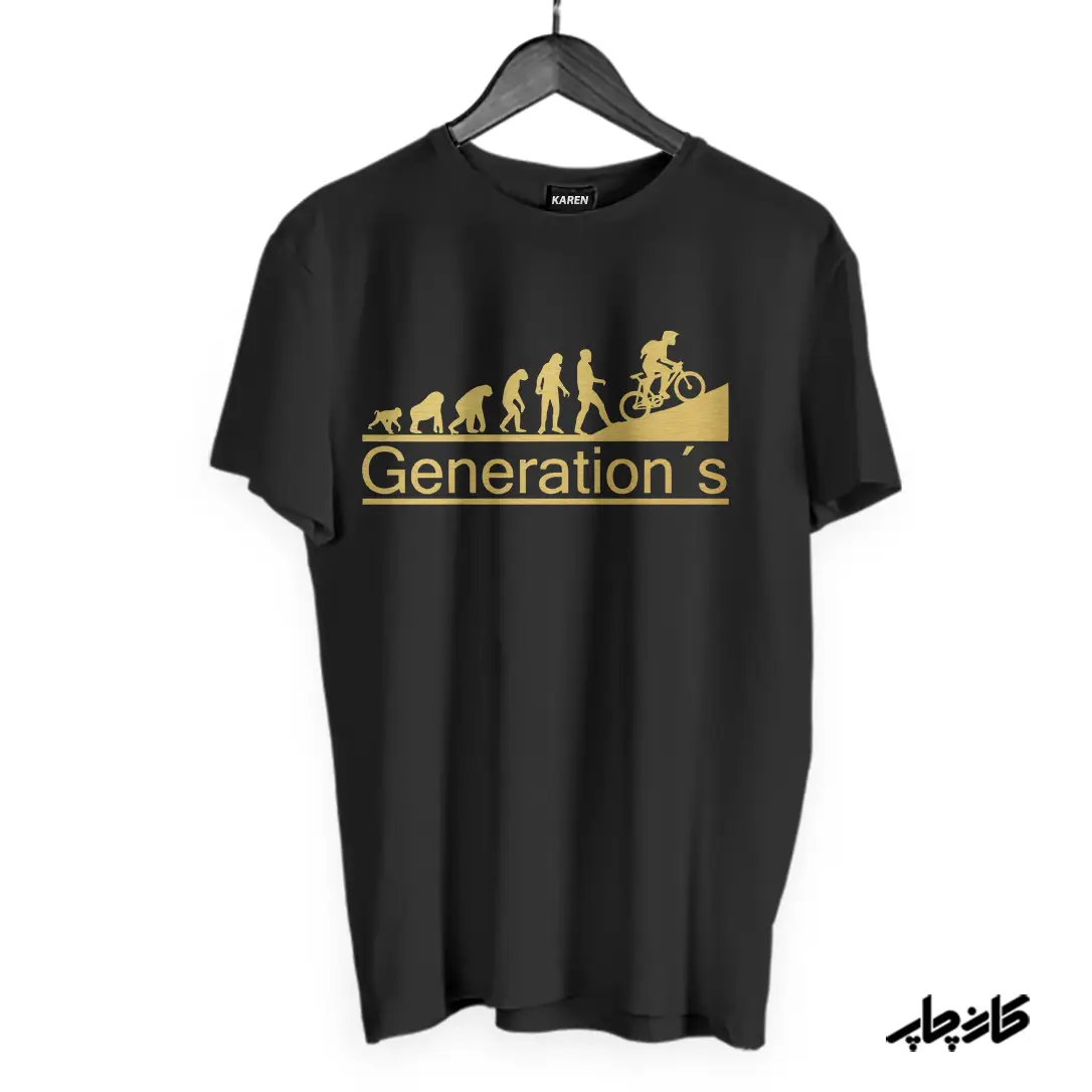 تیشرت مشکی تکامل دوچرخه سوار Generation Of Cycling