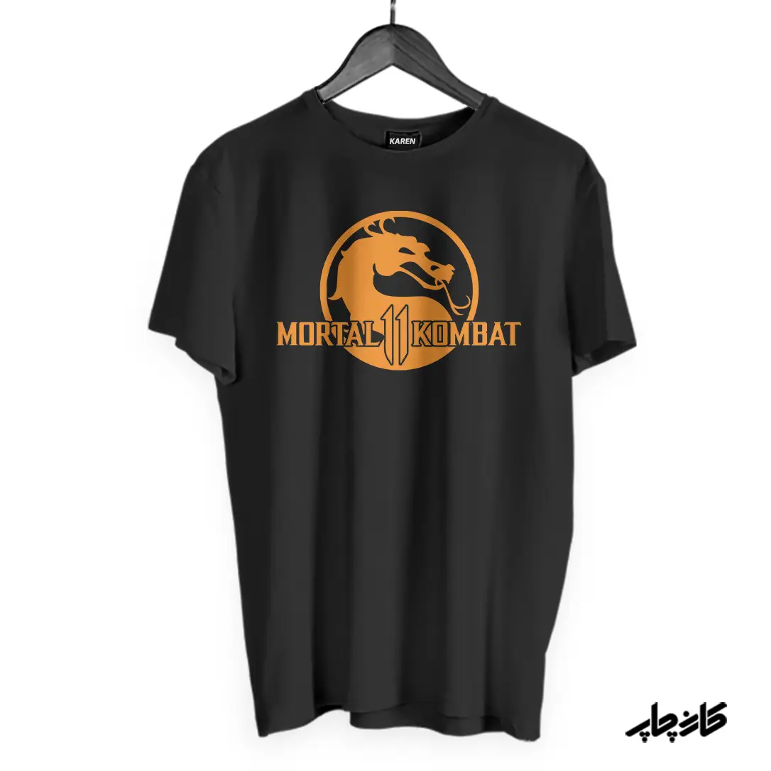 چاپ تی شرت مشکی مورتال کومبات mortal kombat