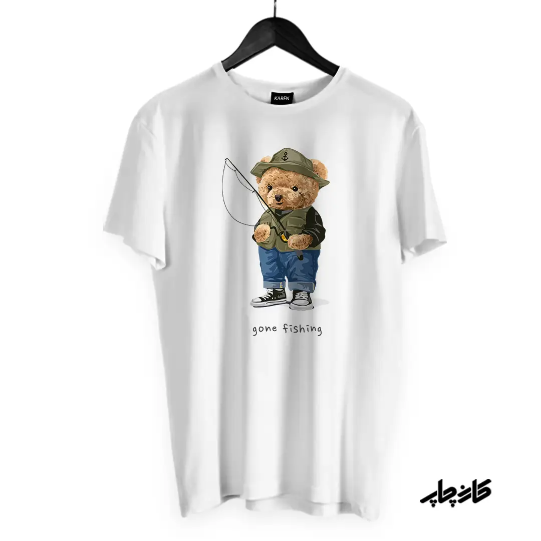 چاپ تیشرت خرس تدی ماهی گیر