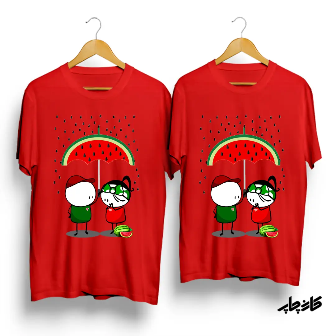 تیشرت ست طرح شب یلدا دختر / پسر چتر هندوانه ای