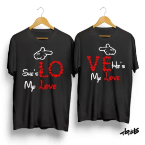 تیشرت ست نخی He/She Is My Love