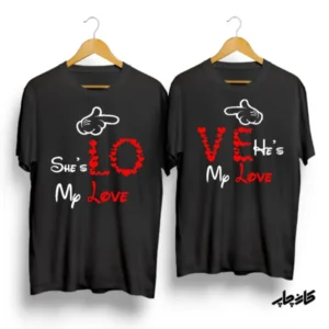 تیشرت ست نخی He/She Is My Love