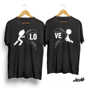 تیشرت ست نخی قلب LOVE