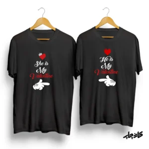 تیشرت ست نخی She/He is my valentine