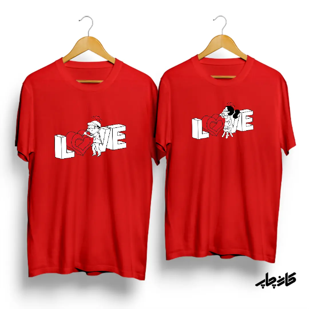 تیشرت ست نخی دختر / پسر سنگ تراش Love