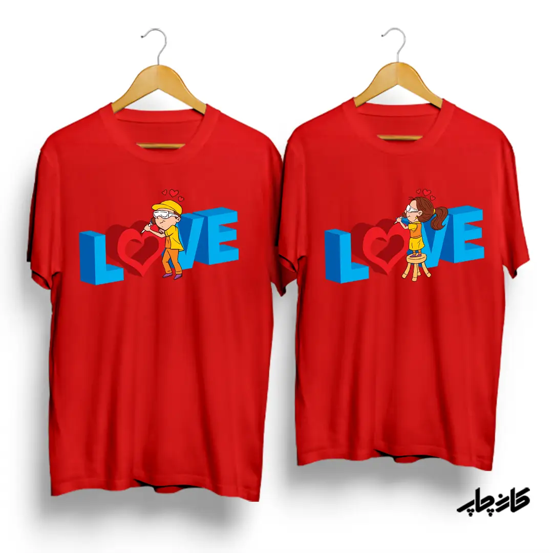 تیشرت ست دختر / پسر سنگ تراش Love