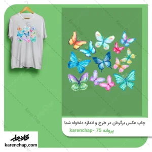 برچسب حرارتی طرح مجموعه پروانه ها